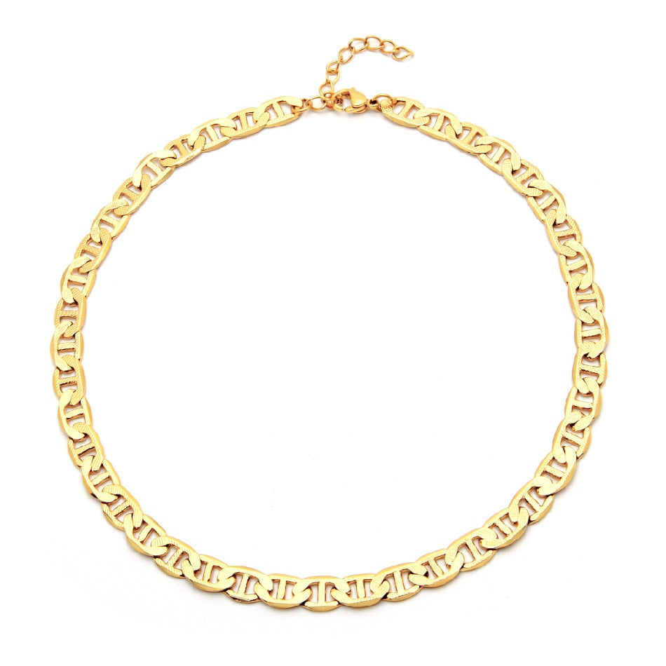 2022 Trendy 16 in Cuban Chain Necklace for Women Men Chunky Punk 18K Gold Color Chokers Rock Hip-hop Jewelry