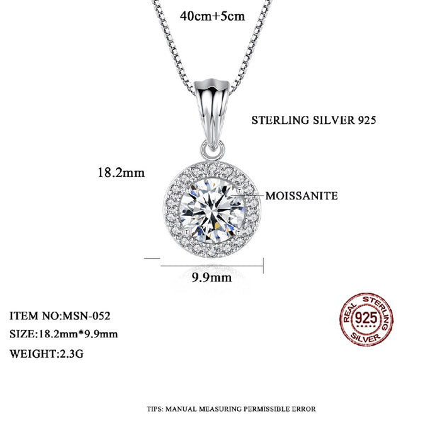 Coin Trendy Bling Jewelry Woman Charm 925 Silver Luxury Diamond Iced Moissanite Pendant Necklace