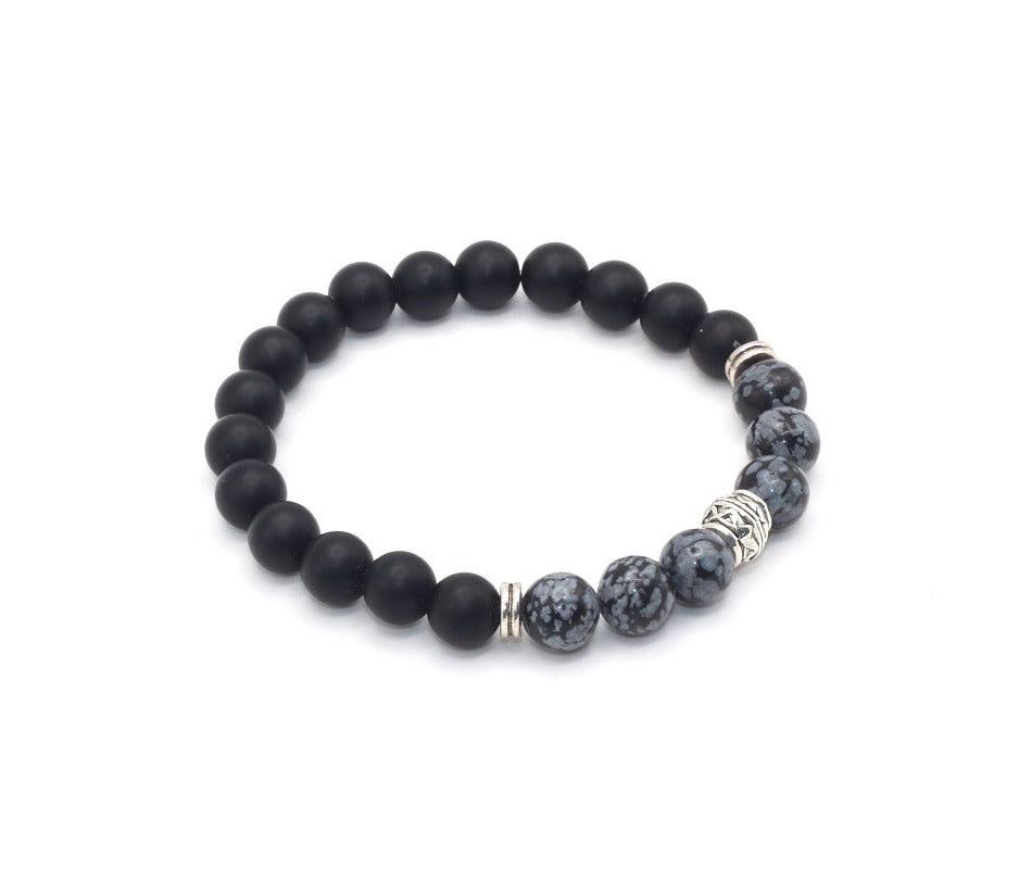 High Quality Beads Bracelets 2022 Handmade Alabaster Matte Lava Rock Customizable Black Lava Bead Bracelet