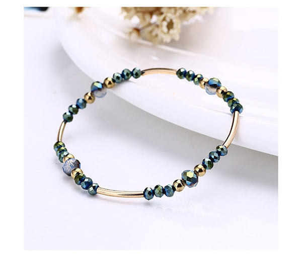 Popular glass beads bracelet multi-layer bracelet beads with tassel pendant bracelet