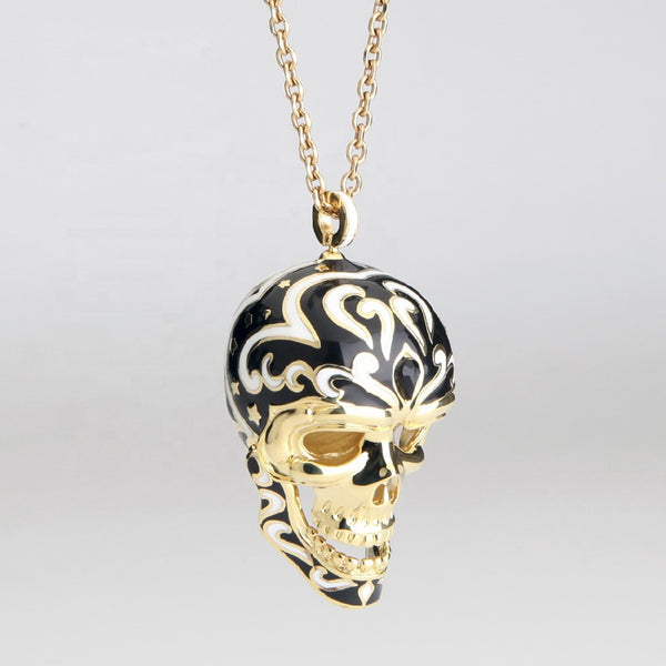 Women Enamel 3D  & Pendants for Man Vintage Choker Statement Necklace Collier Skeleton Necklaces