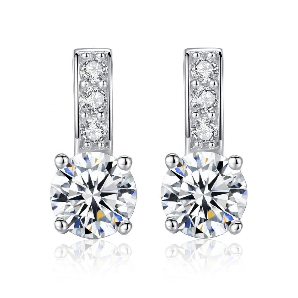 Trendy Cubic Zirconia 925 Sterling Silver Stud Earrings for Women Jewelry Wholesale