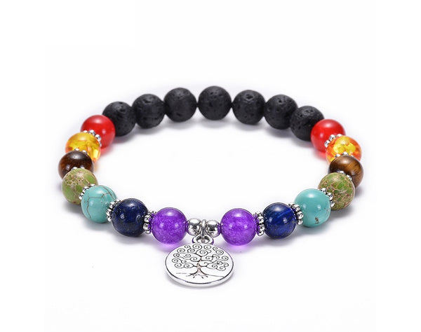 High Quality Adjustable 7 Chakra Bracelet Hand Woven Healing Natural Stone Beaded Bracelet for Women Men