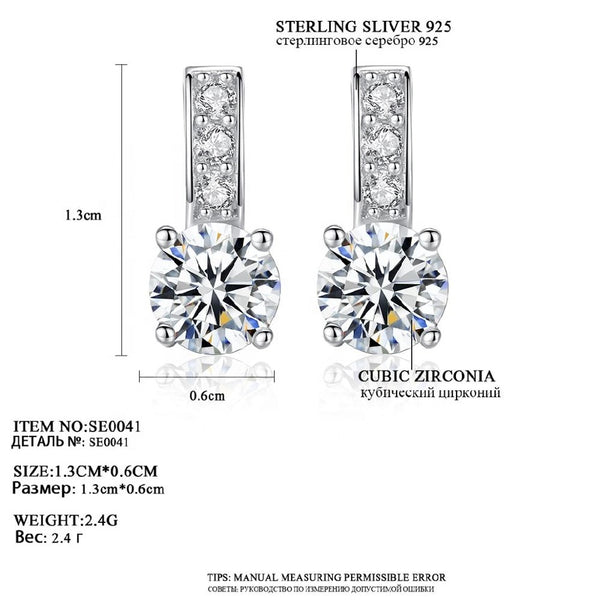 Trendy Cubic Zirconia 925 Sterling Silver Stud Earrings for Women Jewelry Wholesale