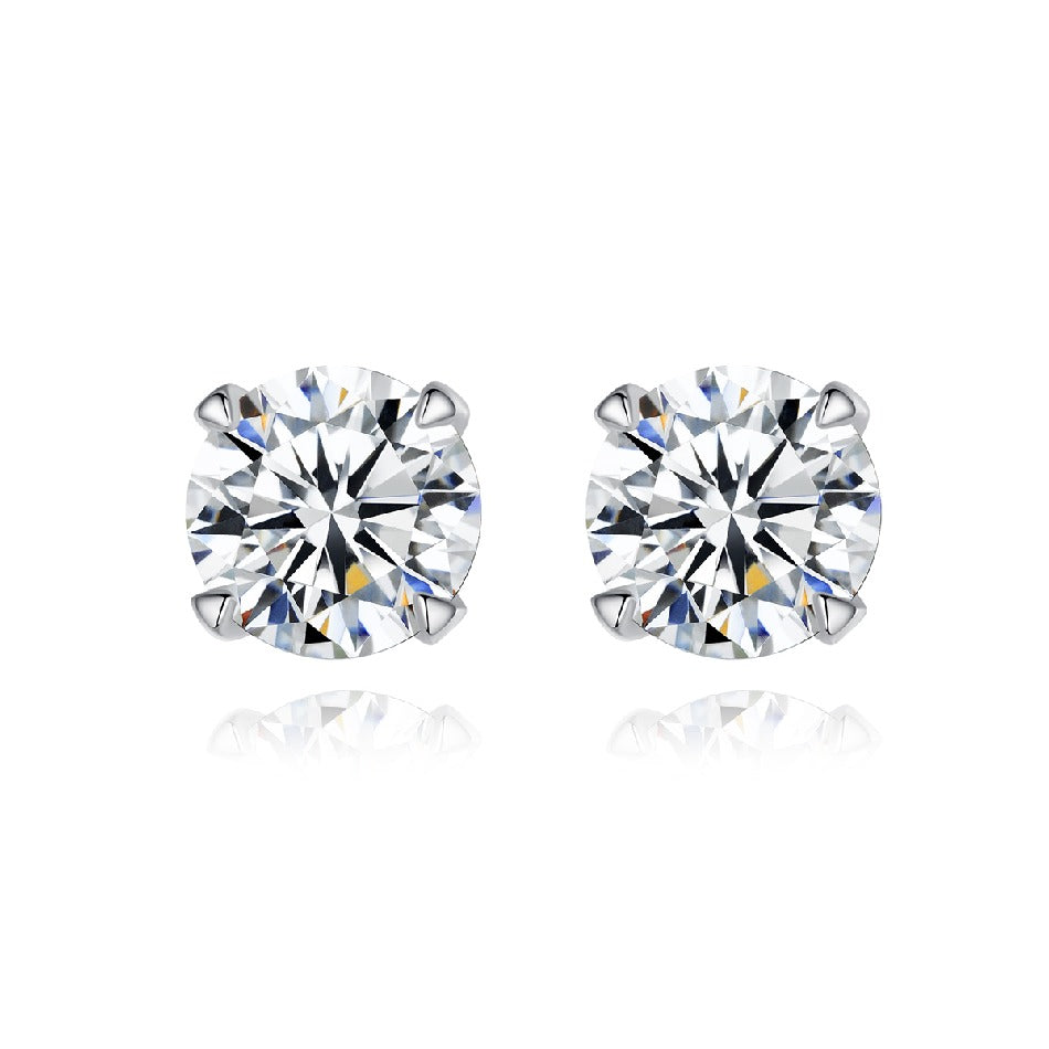 2022 Simple Earing Minimalist Jewelry New Modern Woman Stud Certified Man Diamond Silver Moissanite Earring