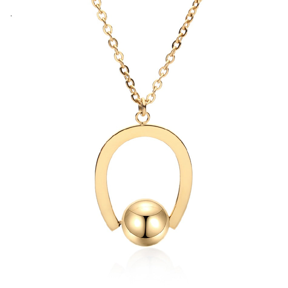 New U Shape Necklace jewelry wholesale Korean Simple Style Gold Stainless Steel Necklace Pendant For Women