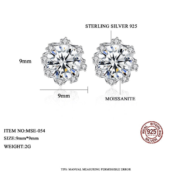 2021 Trendy Dainty Jewellery Bling New Summer Earing Vintage Silver Fancy Moissanite Stud Earring