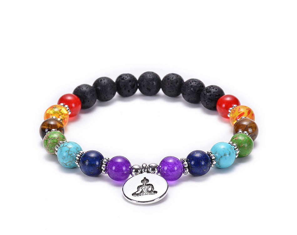 High Quality Adjustable 7 Chakra Bracelet Hand Woven Healing Natural Stone Beaded Bracelet for Women Men