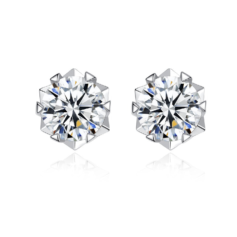 Genuine 1ct Moissanite Diamond Stud Earrings Ladies Solid 925 Sterling  Silver Earring for Wedding Jewelry