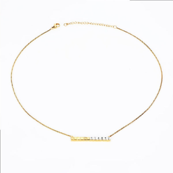 2022 Fashion necklace statement jewelry minimalist crystal gold chains women diamond name choker necklace personalised