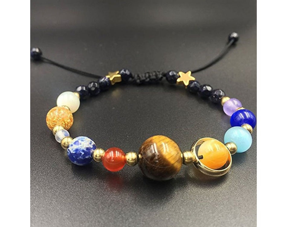 Natural stone 8mm planet bracelet 7 chakra bead bracelet jewelry wholesale