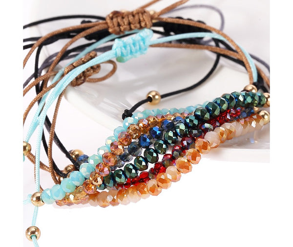 Wholesale Hand-woven Glass Handmade Jewelry Beaded Bracelet Adjustable Women Bohemian Bead Bracelet