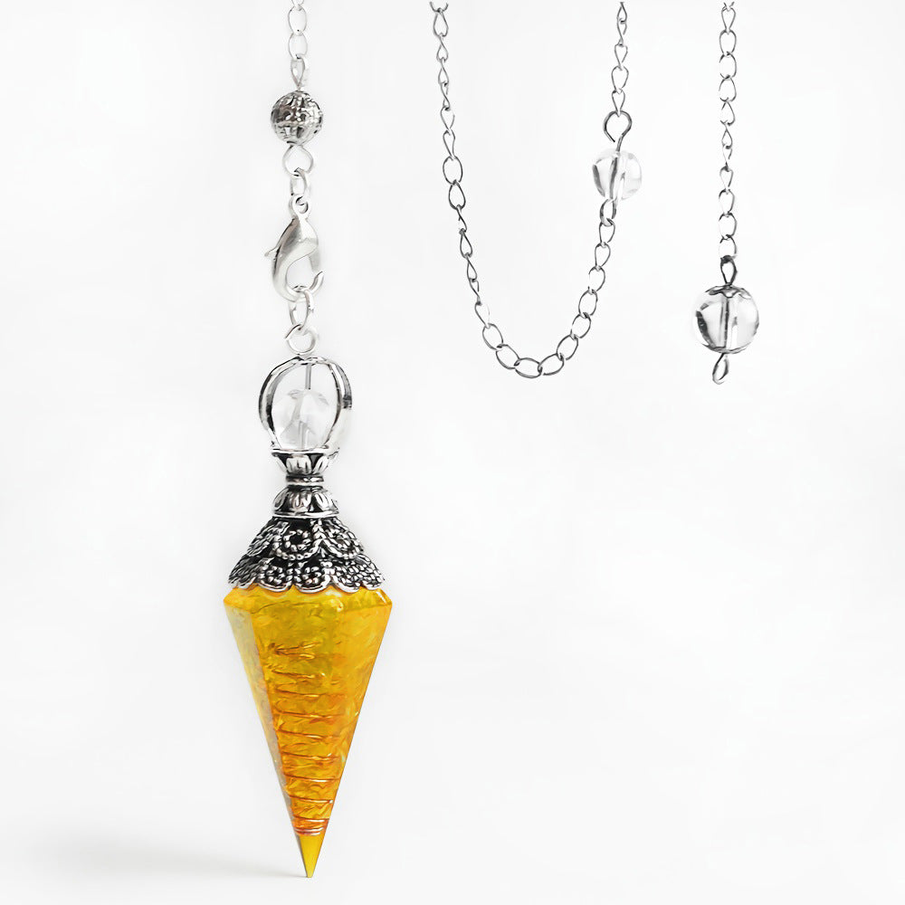 Trendy Jewelry 7 Chakra Reiki Rhombus Pendulum Crushed Quartz Crystal Natural Stone Cone Pendant