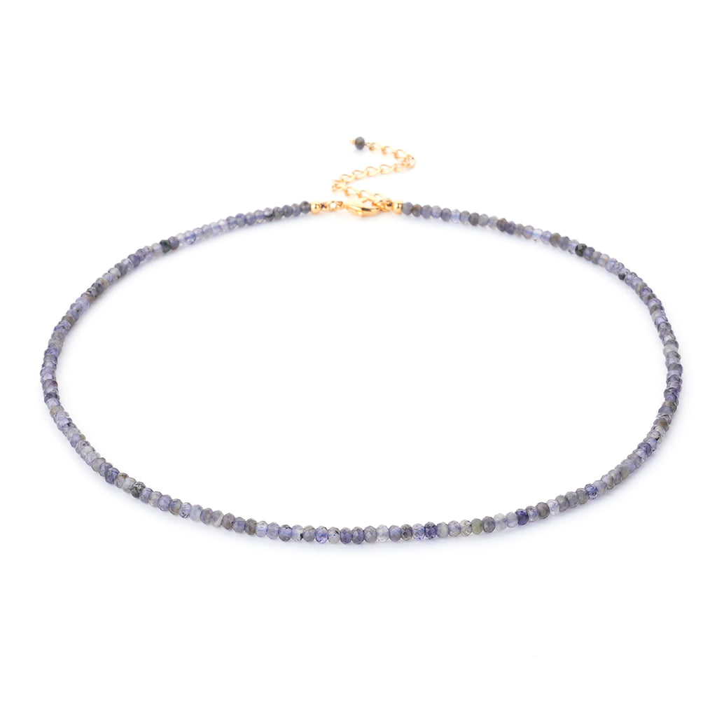 Wholesale Trendy Natural Stone Jewelry Garnet Moonstone 3mm Faceted Rondell Gemstone Beads Choker Necklace