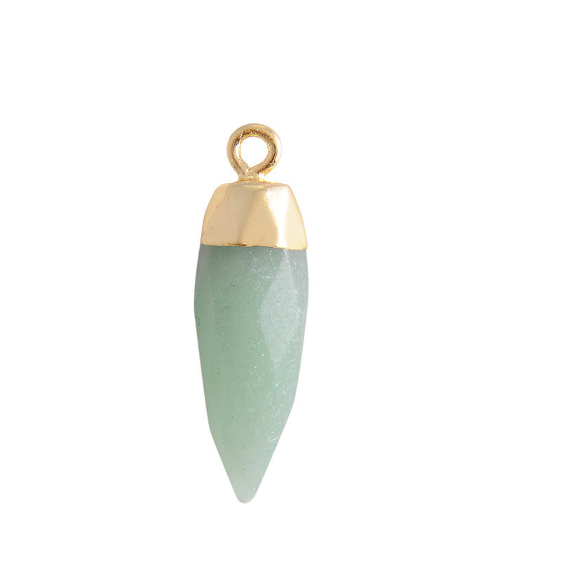 Wholesale Gemstone Natural Stone Green Aventurine Carnelian Agate Angular Cone Pendants