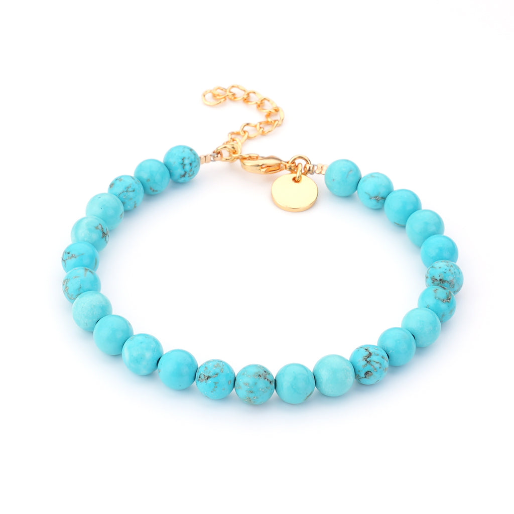 Wholesale 6MM Women Healing Spiritual Turquoise Quartz Semi Precious Natural Stone Bracelets