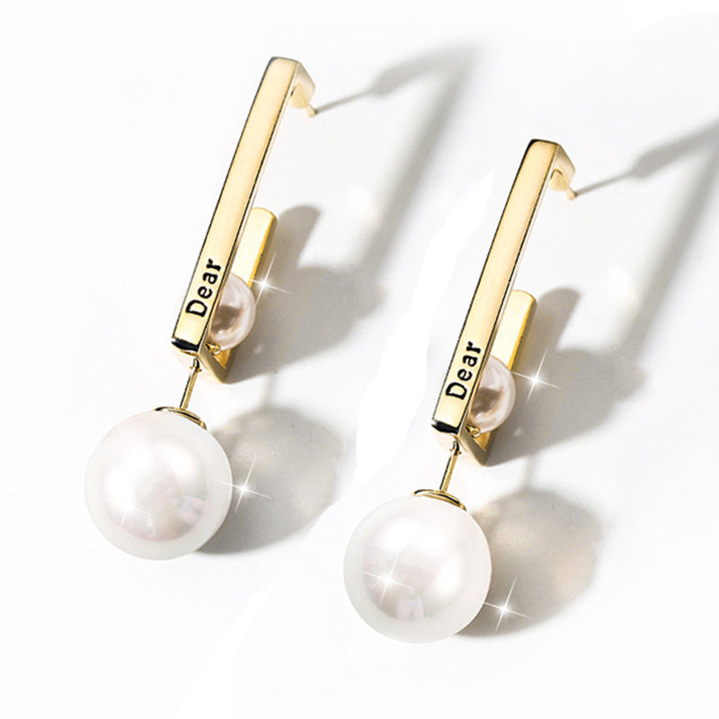 2021 Fashion Luxury Designer Party Women Geometric White Red Detachable Pearl Stud Drop Earrings