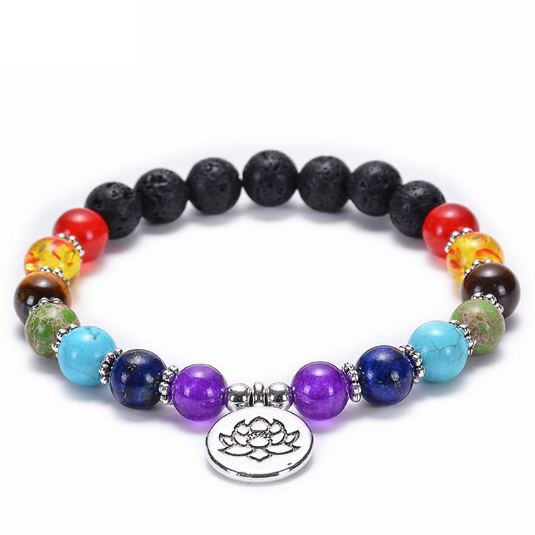 High Quality Adjustable 7 Chakra Bracelet Hand Woven Healing Natural Stone Beaded Bracelet for Women Men