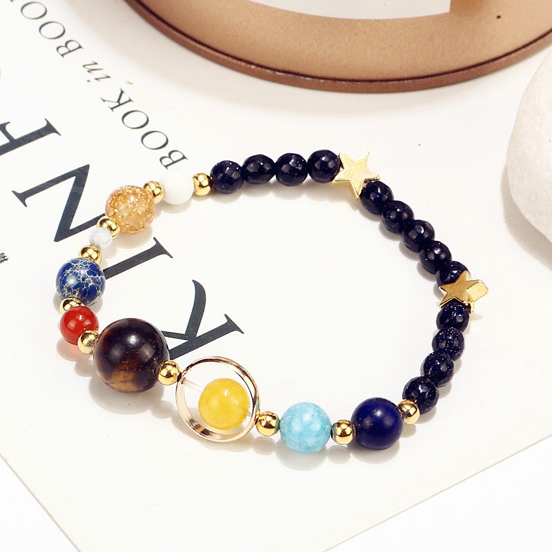 Natural stone 8mm planet bracelet 7 chakra bead bracelet jewelry wholesale