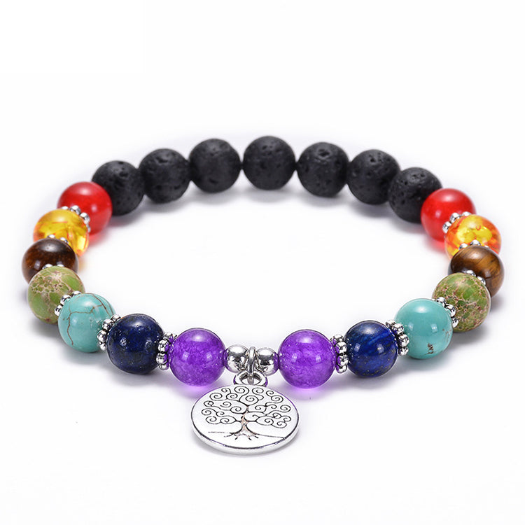 High Quality Adjustable 7 Chakra Bracelet Hand Woven Healing Natural Stone Beaded Bracelet for Women Men