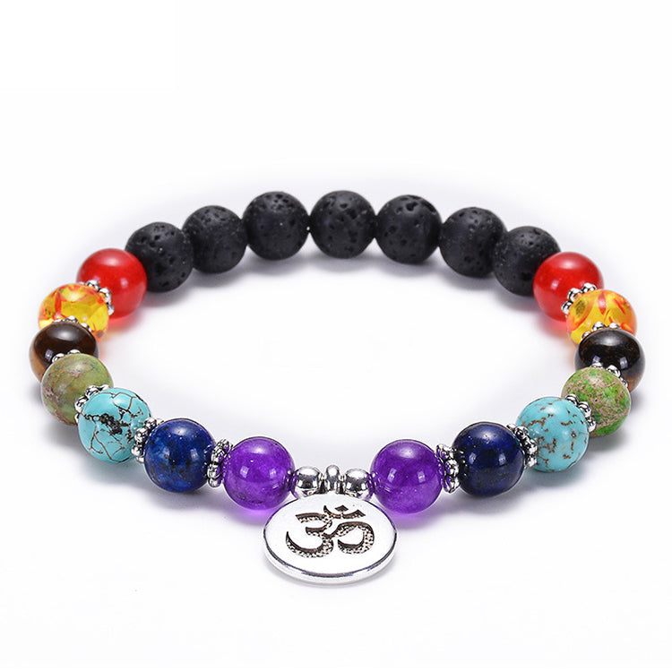 High Quality Adjustable 7 Chakra Bracelet Hand Woven Healing Natural Stone Beaded Bracelet for Women Men