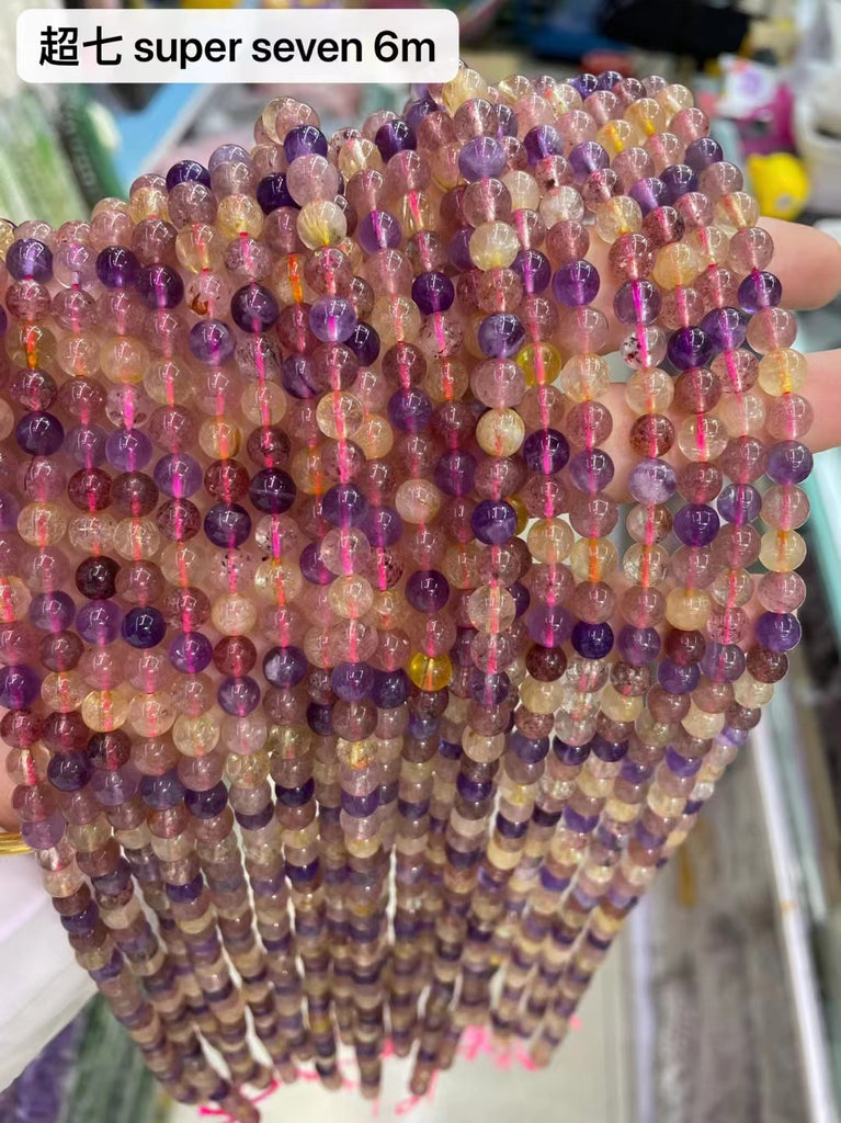 Wholesale 6MM Sunstone Amethyst Round Natural Stone Loose Gemstone Spacer Beads for DIY Jewelry Making