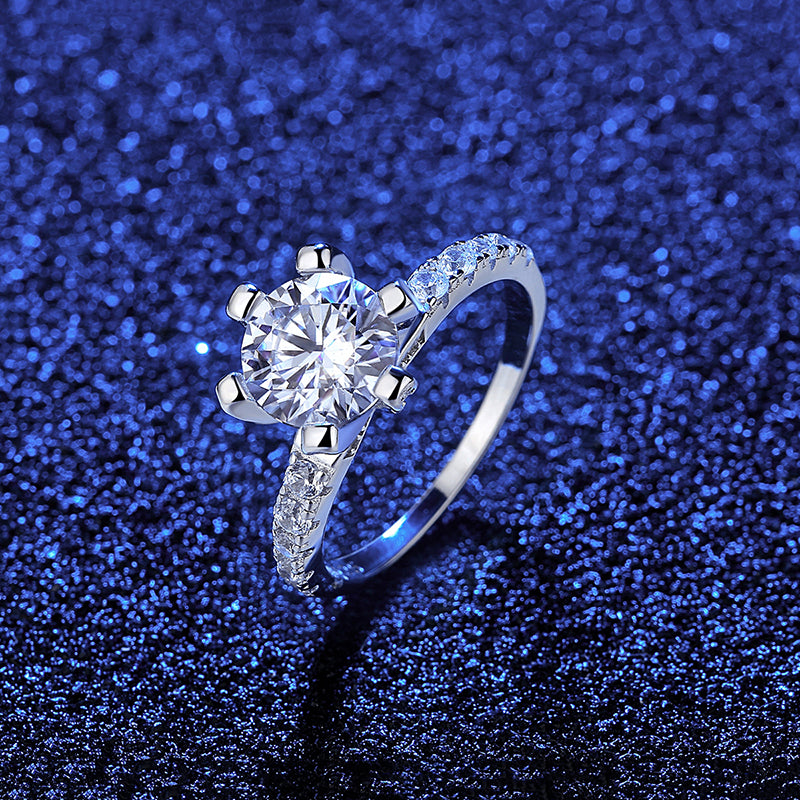 lassic Luxury Wedding Sterling Silver Jewelry 925 Woman Female Moissanite Ring Engagement