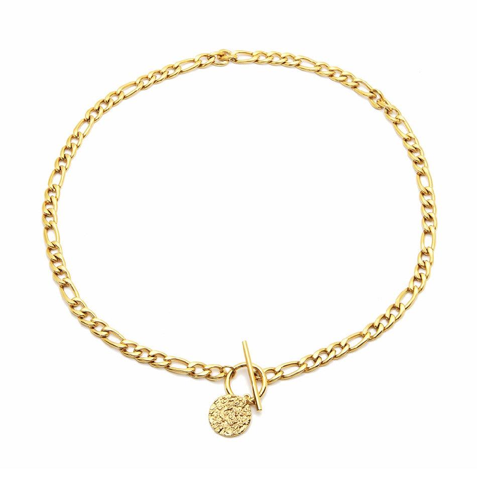 New arrival charm stainless steel gold color women fashion long chain necklaces with pendent jewelry accessories