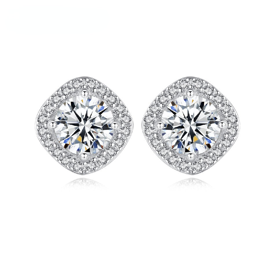 Earing Statement Designer Moissanite Stud Round 2022 Trendy Summer Korean Fashion Earring