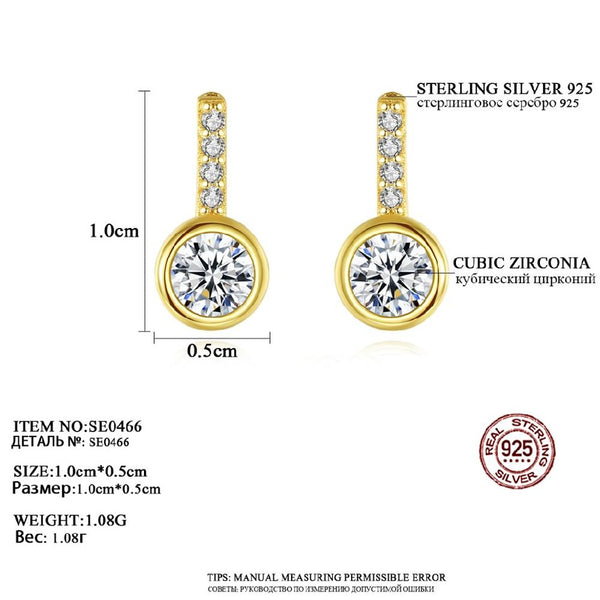 Classical Fashion Real 925 Sterling Silver Stud Earrings Cubic Zirconia Earrings for Women Wholesale