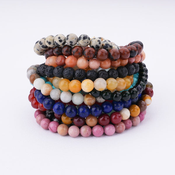 Wholesale 6MM Women Healing Spiritual Turquoise Quartz Semi Precious Natural Stone Bracelets