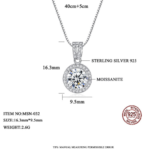 Custom Pendant Moissanite 925 Silver Vvs Jewelry Tester Certificate Diamond Necklace