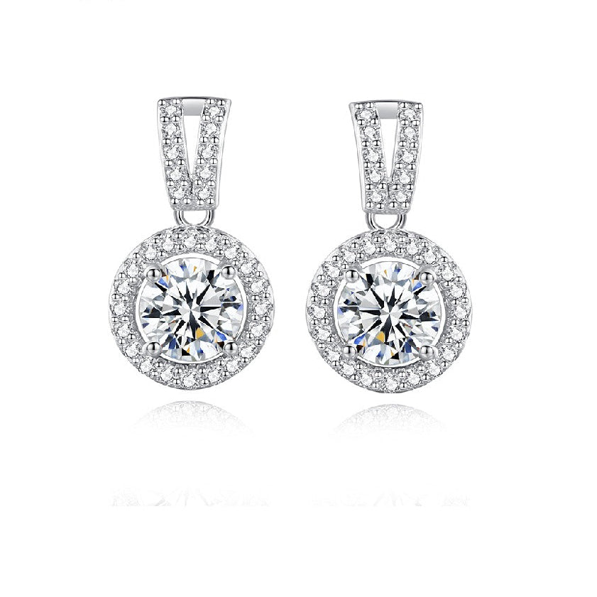 High Quality Rhodium Plated 925 Silver Gem Sterling Jewellery Earing Jewelry Unique Drop VVS Moissanite Earrings