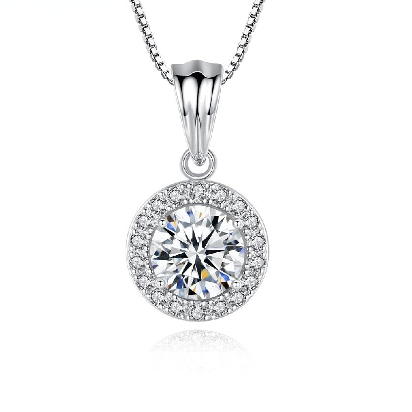 Coin Trendy Bling Jewelry Woman Charm 925 Silver Luxury Diamond Iced Moissanite Pendant Necklace