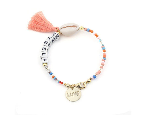 Colorful letter miyuki beads tassel bracelets womens shell bracelets