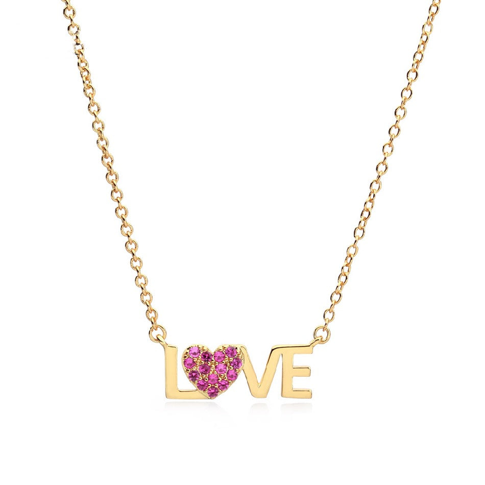 LOVE Heart Crystal Choker Necklace For Women Gold Color Boho Chain Necklaces Holiday Jewelry Collares