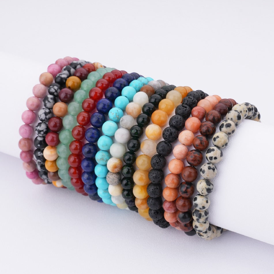 Wholesale 6MM Women Healing Spiritual Turquoise Quartz Semi Precious Natural Stone Bracelets