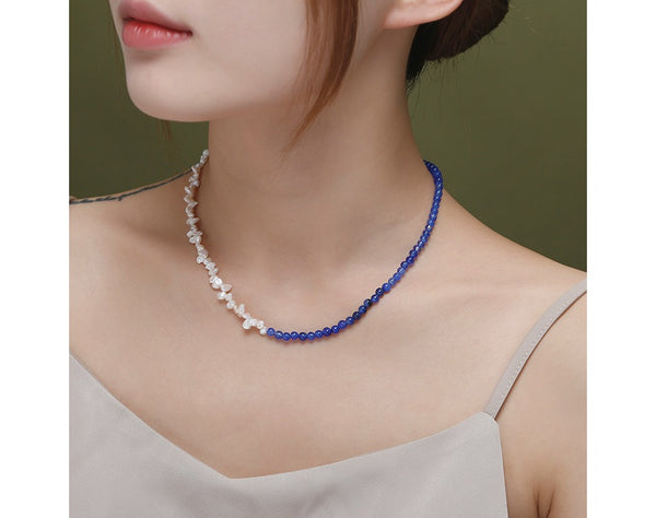 High Quality Natural Pearl Choker Necklace Baroque Set New Fashion Copper Stone Necklace Bracelet Earrings