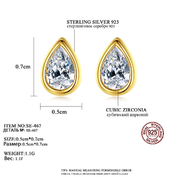 Real 925 Sterling Silver Stud Earrings Fashion Cubic Zirconia Earrings for Women New Model Earrings Jewelry Wholesale