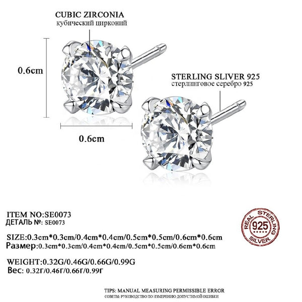 Classic Design 4 Paws Setting Tiny Cubic Zirconia Stud Earring Findings 925 Sterling Silver Earring Stud